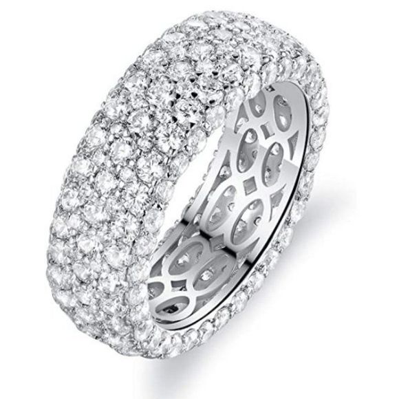 Barzel 18k White Gold or Rose Gold Plated Ring - Picture 1 of 3